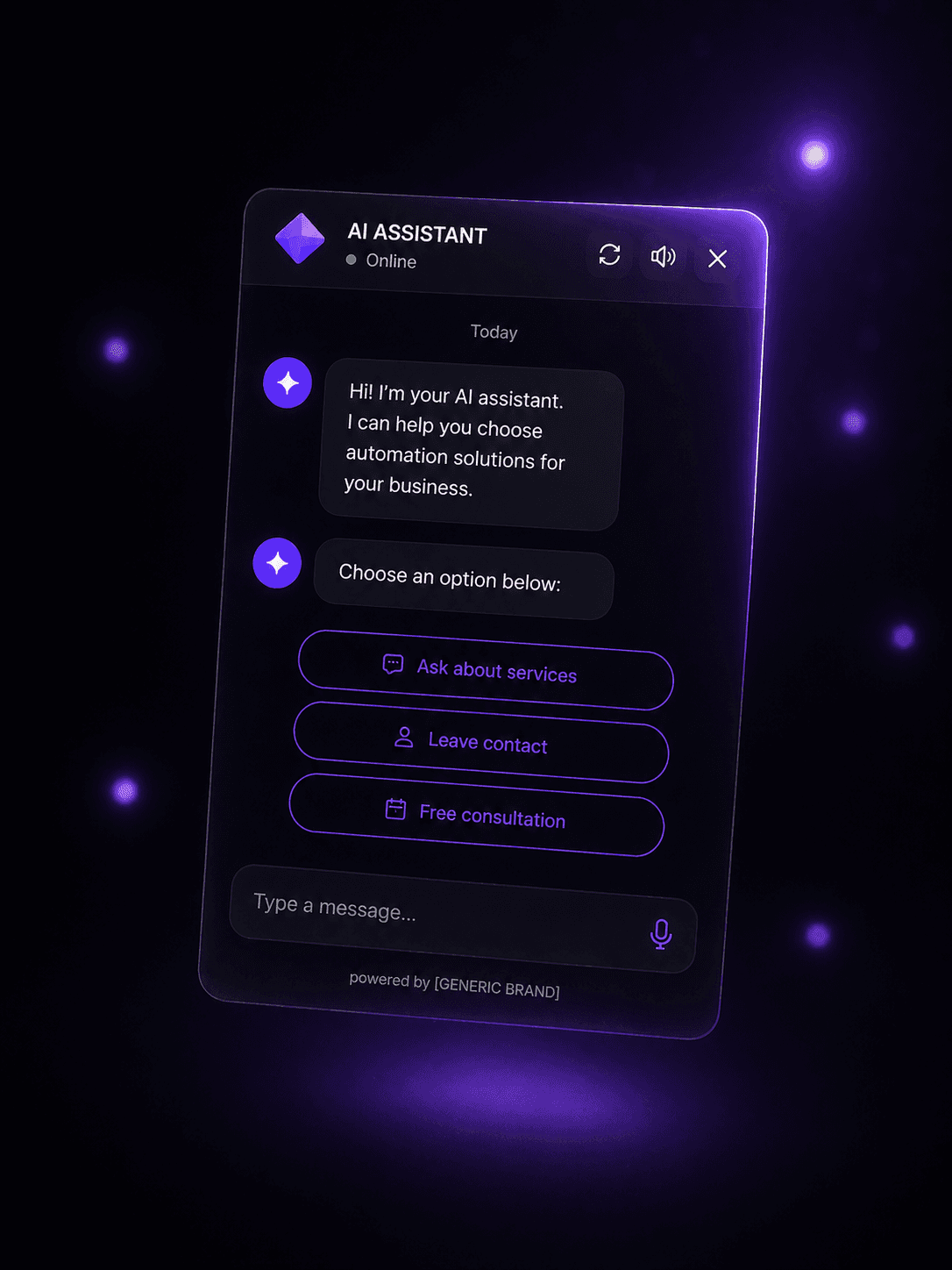 AI Chatbot widget for photovoltaic industry